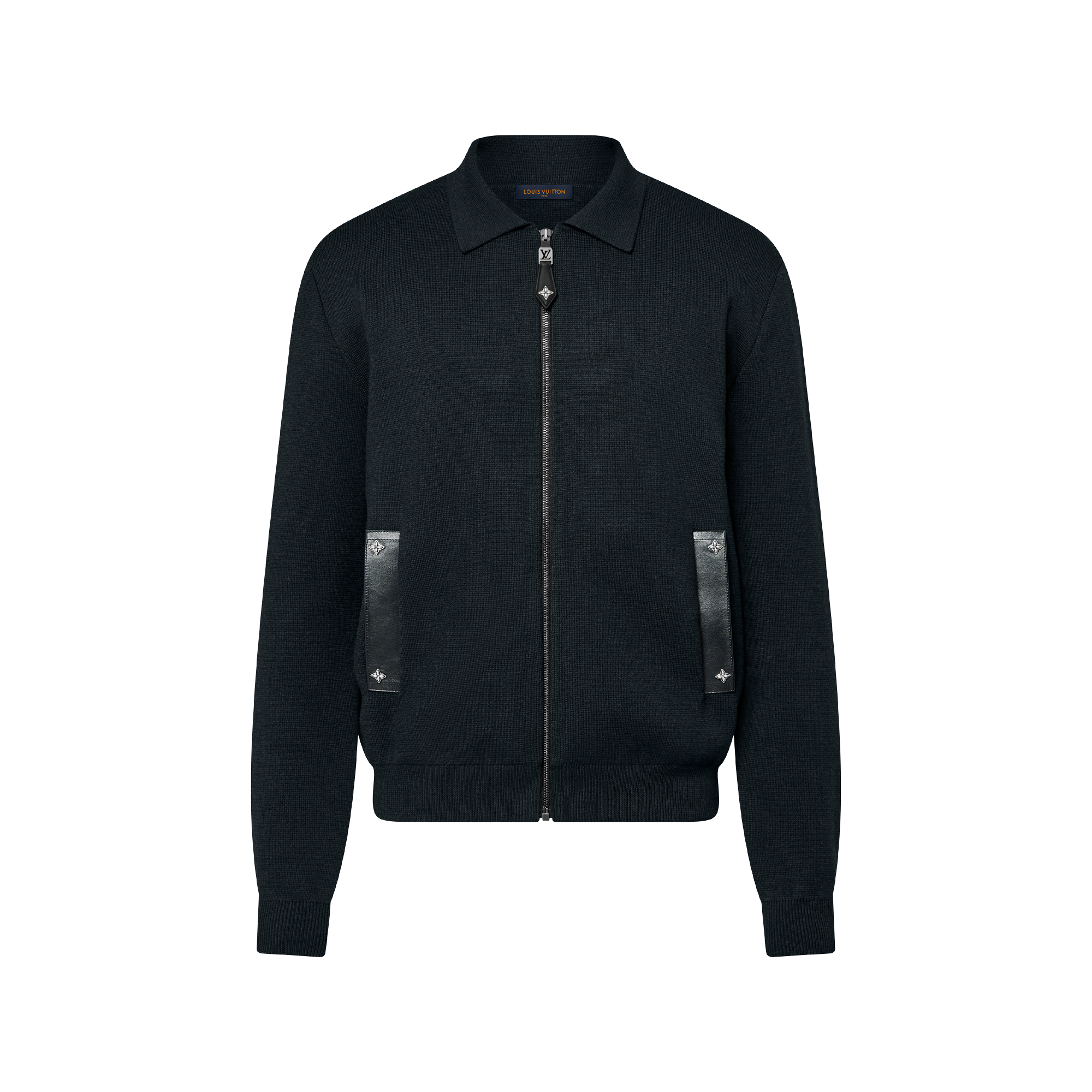 ニットブルゾン ウィズ レザーディテール ニットブルゾン ウィズ レザーディテール